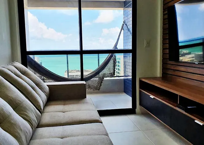 Maceió belíssima vista mar Quarto e sala com varanda, Time , ponta verde