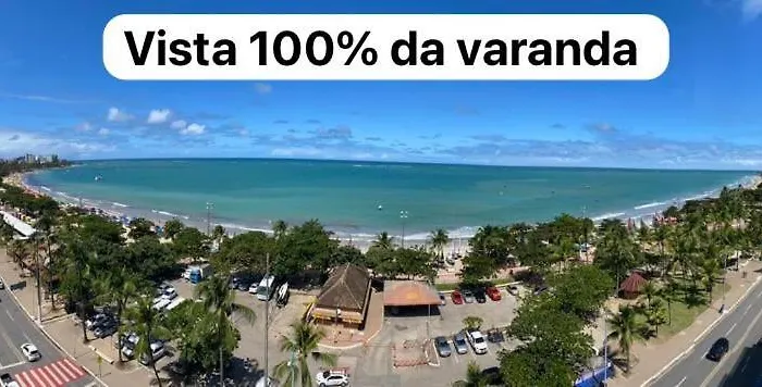 Apto 901 - Dois quartos à beira na praia de Pajuçara em Maceió com linda vista