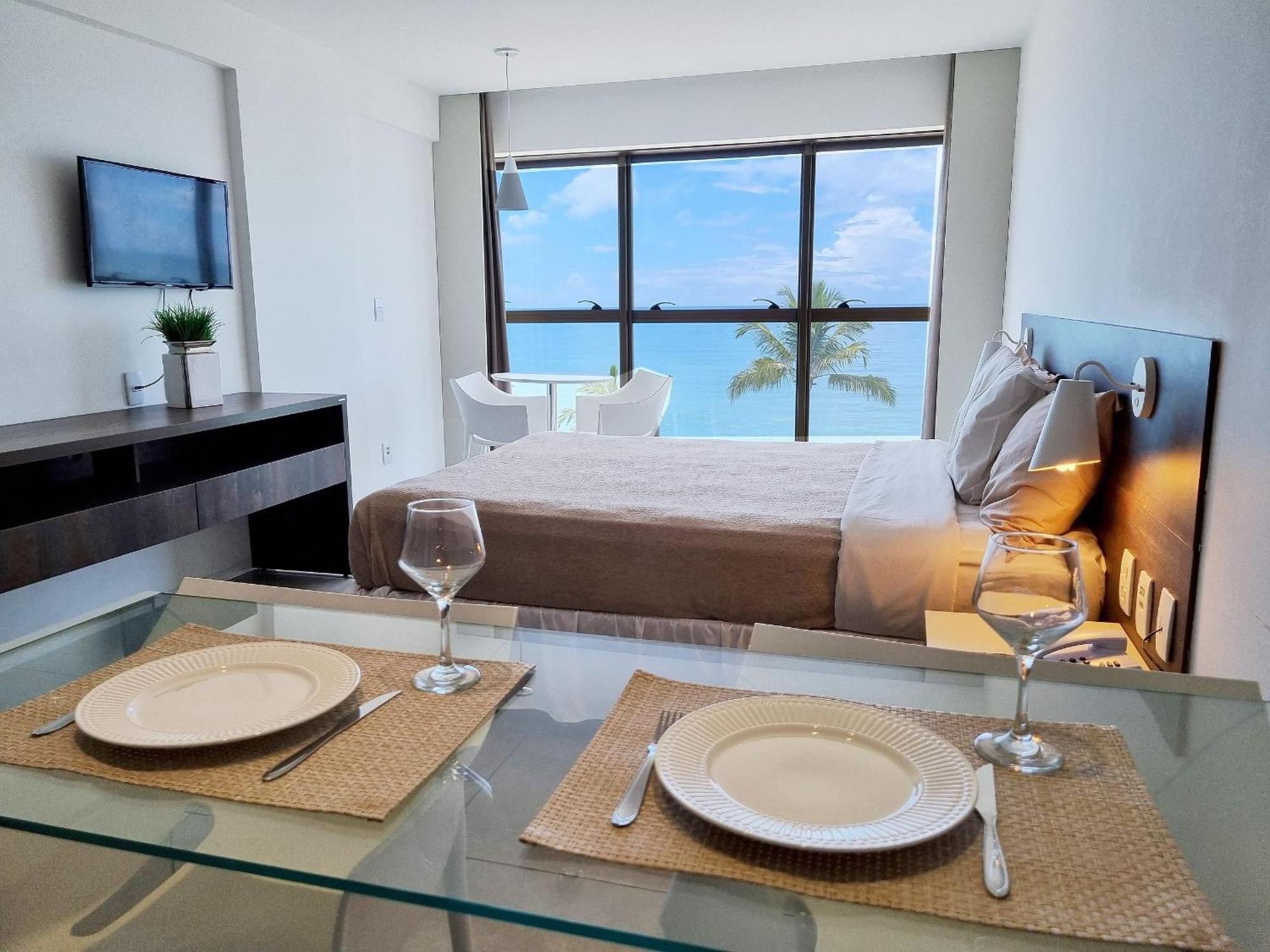 Apartamento Flat Frente Mar C Limpeza Diaria | R601 *